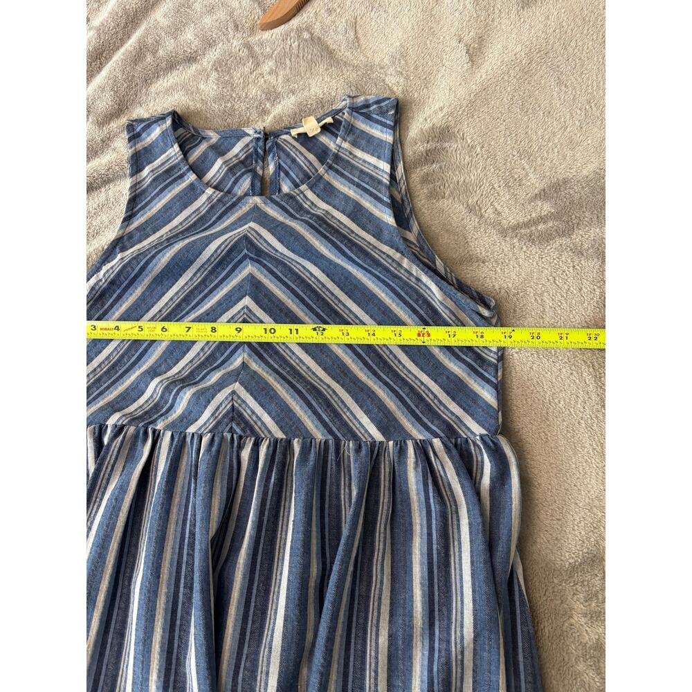 entro Striped Midi Sleeveless Dress Medium Blue - Picture 8 of 9